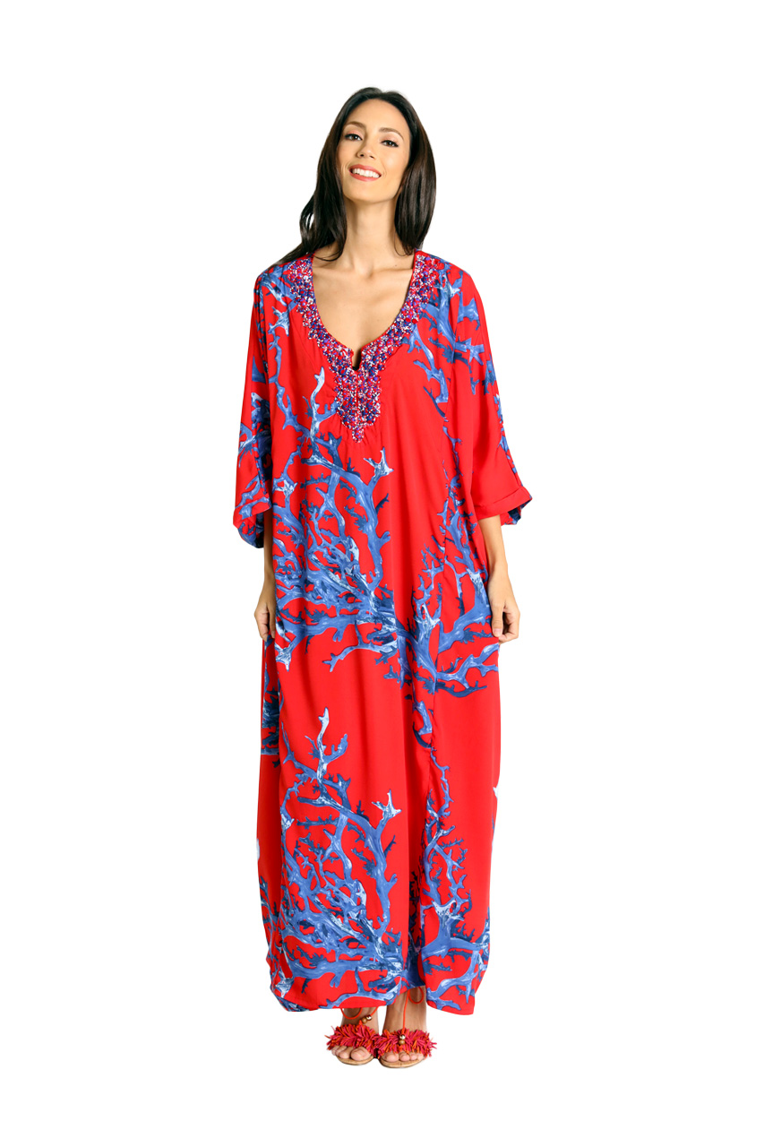 Tamara Resort Wear Long Kaftan Dress - Where Two Find Me Resort Wear ...