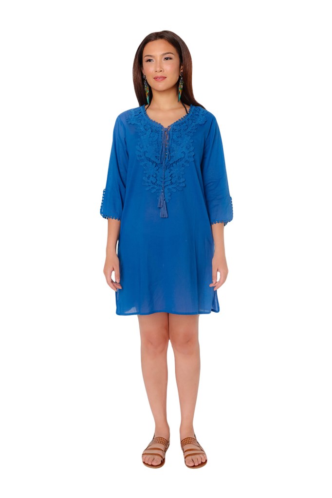 Rosenda Navy Blue Kaftan Swimsuit Cover Up