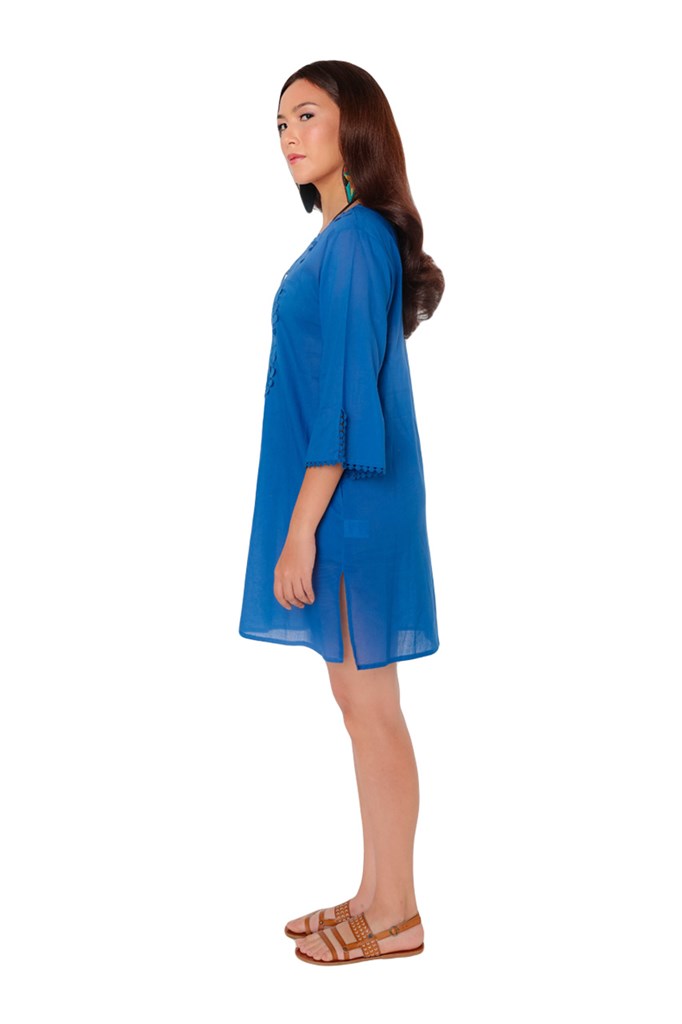 Rosenda Navy Blue Kaftan Swimsuit Cover Up