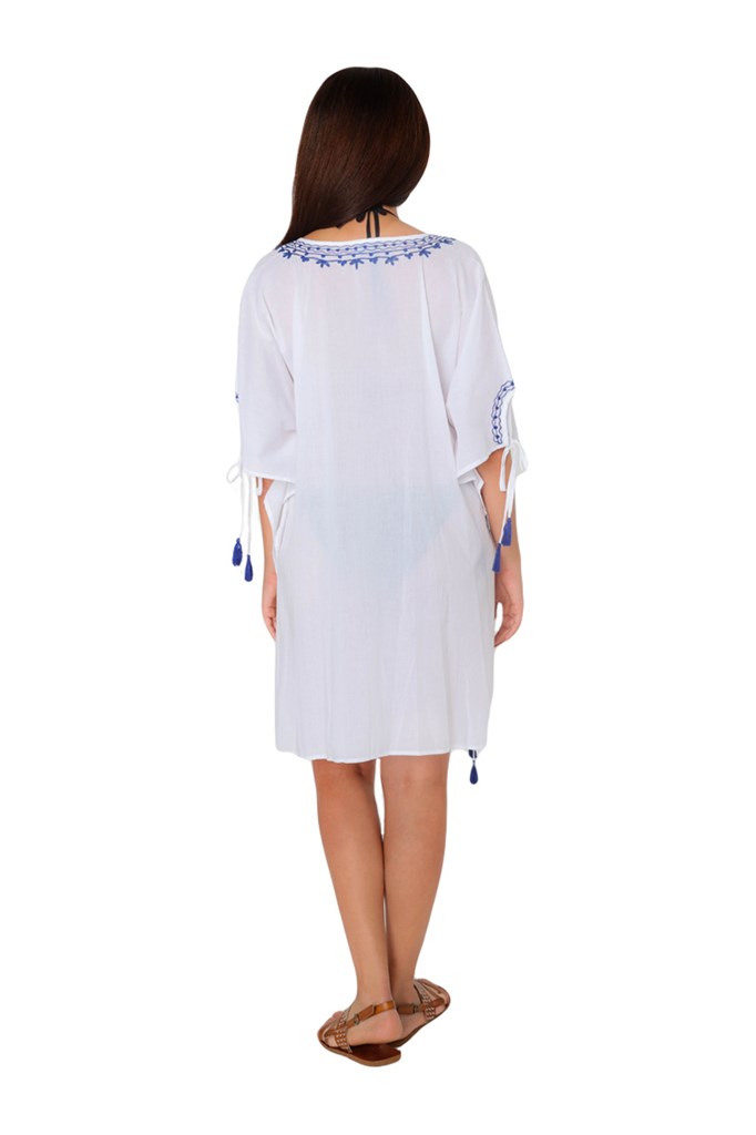 Anouk White Kaftan  Resort Wear Swimsuit Cover Up