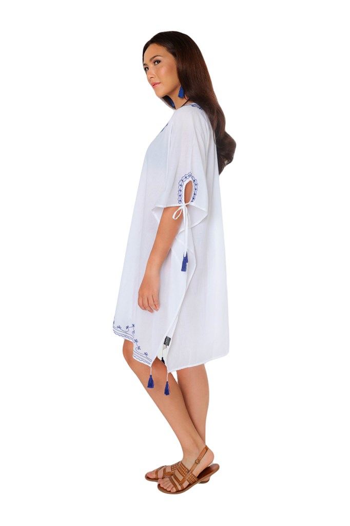 Anouk White Kaftan  Resort Wear Swimsuit Cover Up