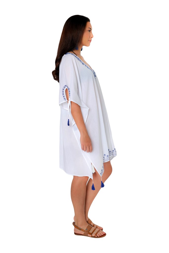 Anouk White Kaftan  Resort Wear Swimsuit Cover Up